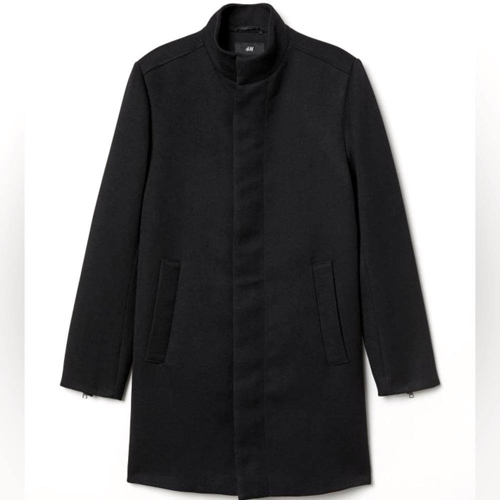 H&M Mens Black Coat Size 36R